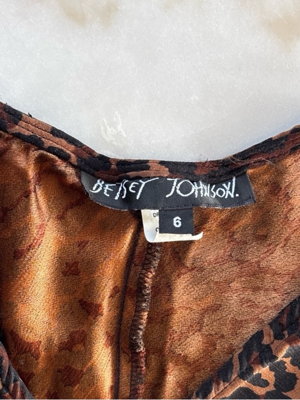 Rare 90s Vintage Betsey Johnson Leopard Print Slip Dress Maxi Bias Cut Size 6 - Picture 3 of 5